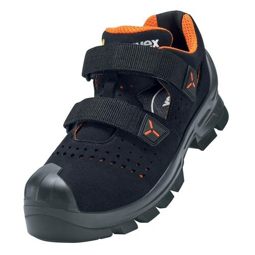 uvex 2 VIBRAM® Sandalen S1P 65201 schwarz, orange Weite 10 schmal Größe 39