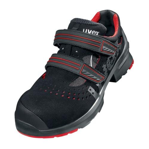 uvex 1 Sandalen S1P 85363 schwarz, rot Weite 12 weit Größe 50