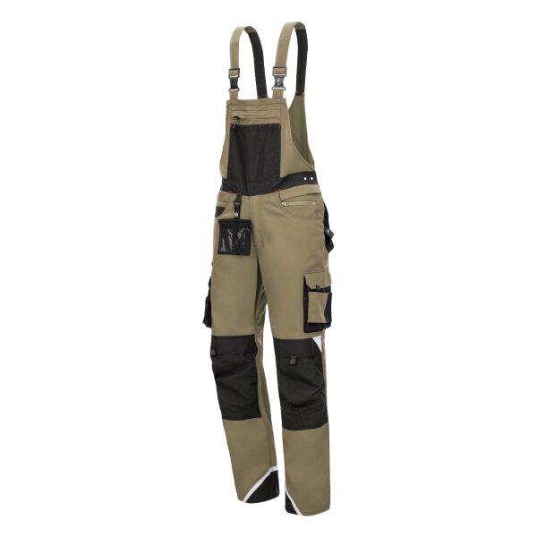 Nitras MOTION TEX PRO FX, Latzhose khaki / schwarz (7725)