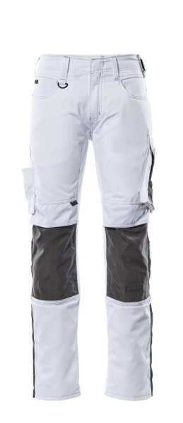 MASCOT® Mannheim UNIQUE Hose mit Knietaschen Weiß/Dunkelanthrazit 82 C52  Herren; Damen (12679-442)