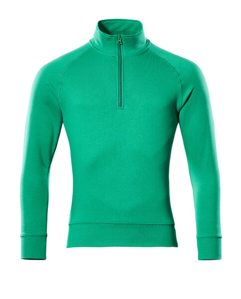 MASCOT® Nantes CROSSOVER Sweatshirt mit kurzem Reißverschluss Grasgrün 3XL  Herren (50611-971)