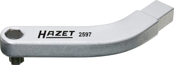 HAZET Türscharnier Einsteck-Werkzeug - gebogener Bithalter 2597 - Einsteck-Vierkant 9 x 12 mm - Innen TORX® Profil, Sechskant8 mm (5/16 Zoll) - T45