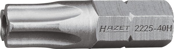HAZET 5-Stern Bit 2225-15H - Sechskant6,3 (1/4 Zoll) - Innen-5-Stern Profil mit Zapfen - 15H