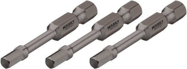 HAZET Schlag-, Maschinenschrauber Torsions-Bits 2204SLG-6/3 - Sechskant6,3 (1/4 Zoll) - Innen-Sechskant Profil - 6 mm - Anzahl Werkzeuge: 3