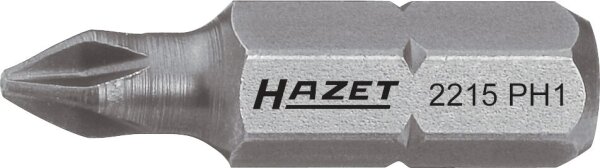 HAZET Bit 2215-PH1 - Sechskant6,3 (1/4 Zoll) - Kreuzschlitz Profil PH - PH1