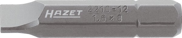 HAZET Bit 2210-12 - Sechskant8 (5/16 Zoll) - Schlitz Profil - 1.6 x 8 mm