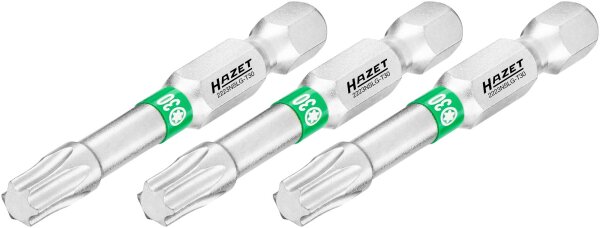 HAZET Bit 2223NSLG-T30/3 - Sechskant6,3 (1/4 Zoll) - Innen TORX® Profil - T30 - Anzahl Werkzeuge: 3