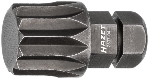 HAZET Bit 2597-04 - Sechskant8 (5/16 Zoll) - Innen Vielzahn Profil XZN - M12