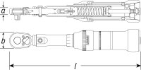 HAZET Drehmoment-Schlüssel - US-STANDARD 6128-1CT - Nm min-max: 67.8 - 339 Nm - lbf min-max: 50 - 250 lbf.ft- Toleranz: 3% - Vierkant 12,5 mm (1/2 Zoll)