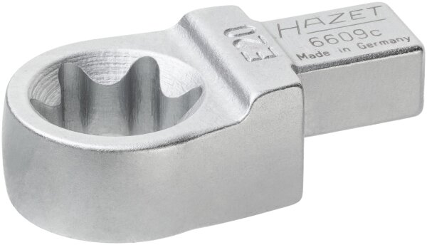 HAZET Einsteck TORX® Ringschlüssel 6609C-E20 - Einsteck-Vierkant 9 x 12 mm - Außen TORX® Profil - E20