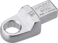 HAZET Einsteck-Ringschlüssel 6630C-10 - Einsteck-Vierkant 9 x 12 mm - Außen-Doppel-Sechskant-Tractionsprofil - 10 mm