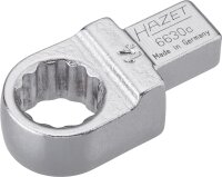 HAZET Einsteck-Ringschlüssel 6630C-14 - Einsteck-Vierkant 9 x 12 mm - Außen-Doppel-Sechskant-Tractionsprofil - 14 mm