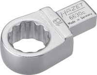 HAZET Einsteck-Ringschlüssel 6630C-16 - Einsteck-Vierkant 9 x 12 mm - Außen-Doppel-Sechskant-Tractionsprofil - 16 mm