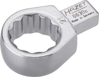 HAZET Einsteck-Ringschlüssel 6630C-21 - Einsteck-Vierkant 9 x 12 mm - Außen-Doppel-Sechskant-Tractionsprofil - 21 mm