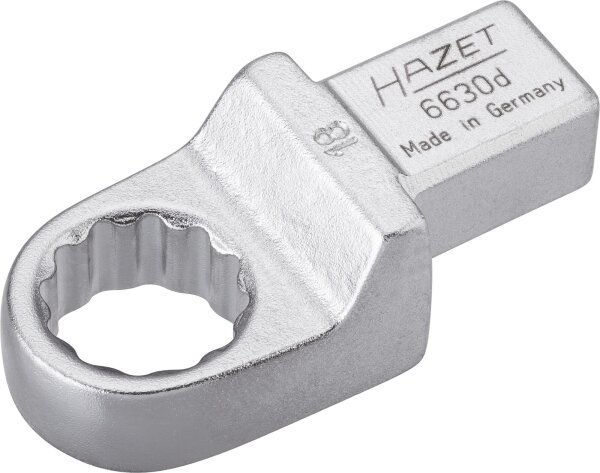 HAZET Einsteck-Ringschlüssel 6630D-18 - Einsteck-Vierkant 14 x 18 mm - Außen-Doppel-Sechskant-Tractionsprofil - 18 mm