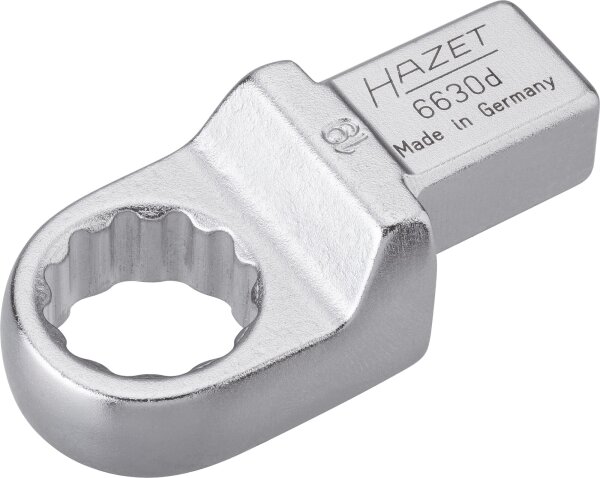 HAZET Einsteck-Ringschlüssel 6630D-19 - Einsteck-Vierkant 14 x 18 mm - Außen-Doppel-Sechskant-Tractionsprofil - 19 mm