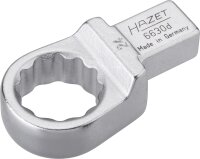 HAZET Einsteck-Ringschlüssel 6630D-24 - Einsteck-Vierkant 14 x 18 mm - Außen-Doppel-Sechskant-Tractionsprofil - 24 mm