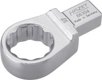 HAZET Einsteck-Ringschlüssel 6630D-27 - Einsteck-Vierkant 14 x 18 mm - Außen-Doppel-Sechskant-Tractionsprofil - 27 mm