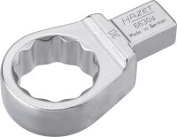 HAZET Einsteck-Ringschlüssel 6630D-30 - Einsteck-Vierkant 14 x 18 mm - Außen-Doppel-Sechskant-Tractionsprofil - 30 mm