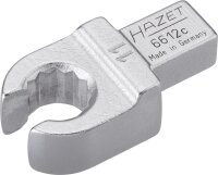 HAZET Einsteck-Ringschlüssel - offen 6612C-11 - Einsteck-Vierkant 9 x 12 mm - Außen-Doppel-Sechskant Profil - 11 mm