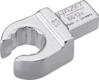 HAZET Einsteck-Ringschlüssel - offen 6612C-13 - Einsteck-Vierkant 9 x 12 mm - Außen-Doppel-Sechskant Profil - 13 mm