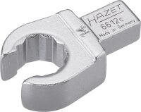 HAZET Einsteck-Ringschlüssel - offen 6612C-14 - Einsteck-Vierkant 9 x 12 mm - Außen-Doppel-Sechskant Profil - 14 mm