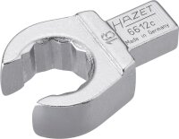 HAZET Einsteck-Ringschlüssel - offen 6612C-16 - Einsteck-Vierkant 9 x 12 mm - Außen-Doppel-Sechskant Profil - 16 mm
