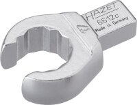 HAZET Einsteck-Ringschlüssel - offen 6612C-17 - Einsteck-Vierkant 9 x 12 mm - Außen-Doppel-Sechskant Profil - 17 mm