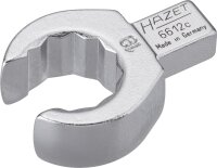 HAZET Einsteck-Ringschlüssel - offen 6612C-19 - Einsteck-Vierkant 9 x 12 mm - Außen-Doppel-Sechskant Profil - 19 mm