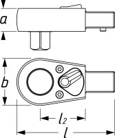 HAZET Einsteck-Umschaltknarre 6401-1 - Einsteck-Vierkant 9 x 12 mm - Vierkant 6,3 mm (1/4 Zoll)