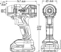 HAZET Akku-Schlagschrauber Satz - 18 V 9212SPC-1/4 - Lösemoment maximal: 260 Nm - Vierkant 12,5 mm (1/2 Zoll) - Anzahl Werkzeuge: 4