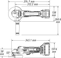 HAZET Akku-Winkelschleifer Satz 9233-7/4 - Anzahl Werkzeuge: 4