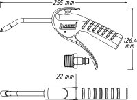 HAZET Ausblaspistole - 100 mm - geräuscharm - mit gebogenem Rohr 9040P-3