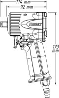 HAZET Schlagschrauber - extra kurz 9011M - Lösemoment maximal: 461 Nm - Vierkant 10 mm (3/8 Zoll) - Jumbo Hammer-Schlagwerk