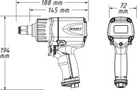 HAZET Schlagschrauber 9013M - Lösemoment maximal: 1890 Nm - Vierkant 20 mm (3/4 Zoll) - Hochleistungs-Doppelhammer-Schlagwerk