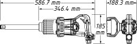HAZET Schlagschrauber - lange Spindel 9014P-1 - Lösemoment maximal: 3400 Nm - Vierkant 25 mm (1 Zoll) - Direkthammer-Schlagwerk