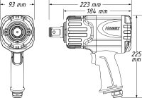 HAZET Twin Turbo Schlagschrauber 9014TT - Lösemoment maximal: 4100 Nm - Vierkant 25 mm (1 Zoll) - Hochleistungs-Doppelhammer-Schlagwerk