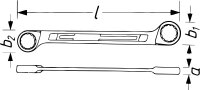 HAZET Doppel-Ringschlüssel 610N-12X13 - Außen-Doppel-Sechskant-Tractionsprofil - 12 x 13 mm