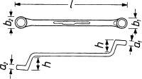 HAZET Doppel-Ringschlüssel 630-12X13 - Außen-Doppel-Sechskant Profil - 12 x 13 mm