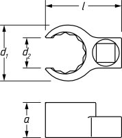 HAZET Ringschlüssel - Doppelsechskant - offen 848Z-32 - Vierkant12,5 mm (1/2 Zoll) - Außen-Doppel-Sechskant Profil - 32 mm - Innenvierkant 12,5 = 1?2?