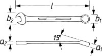HAZET Ring-Maulschlüssel - extra lang - schlanke Bauform 600LG-11 - Außen-Doppel-Sechskant-Tractionsprofil - 11 mm