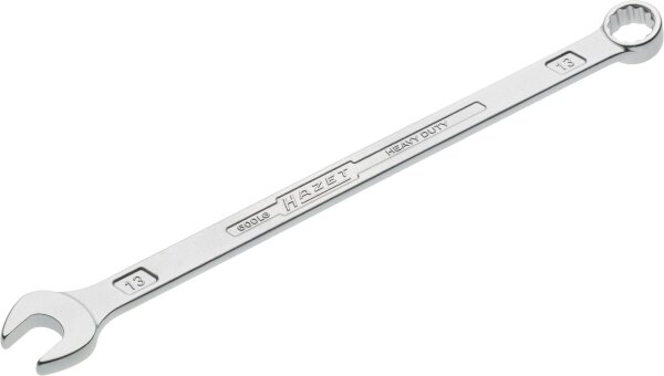 HAZET Ring-Maulschlüssel - extra lang - schlanke Bauform 600LG-13 - Außen-Doppel-Sechskant-Tractionsprofil - 13 mm