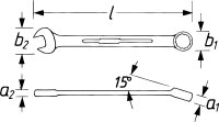 HAZET Ring-Maulschlüssel - extra lang - schlanke Bauform 600LG-36 - Außen-Doppel-Sechskant-Tractionsprofil - 36 mm