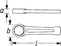 HAZET Schlag-Ringschlüssel 642-100 - Außen-Doppel-Sechskant Profil - 100 mm