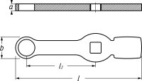 HAZET Schlag-Ringschlüssel - Doppelsechskant - mit 2 Schlagflächen 4937-19 - Vierkant20 mm (3/4 Zoll) - Außen-Doppel-Sechskant Profil - 19 mm