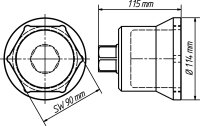 HAZET Nkw Achsmutter-Steckschlüssel 4937-90 - 90 mm