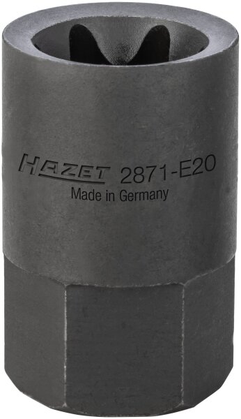 HAZET Bremssattel TORX® Einsatz 2871-E20 - Außen-Sechskant 22 mm - Außen TORX® Profil - E20