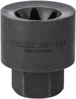 HAZET Bremssattel TORX® Einsatz 2871-E24 - Außen-Sechskant 22 mm - Außen TORX® Profil - E24