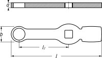 HAZET Schlag-Ringschlüssel - Doppelsechskant - mit 2 Schlagflächen 2872SZ-26 - Vierkant20 mm (3/4 Zoll) - Außen-Doppel-Sechskant Profil - 26 mm