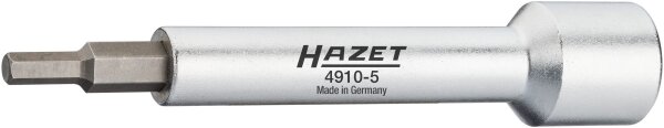 HAZET Verlängerung 4910-5 - Vierkant12,5 mm (1/2 Zoll) - Innen-Sechskant Profil - 5 mm